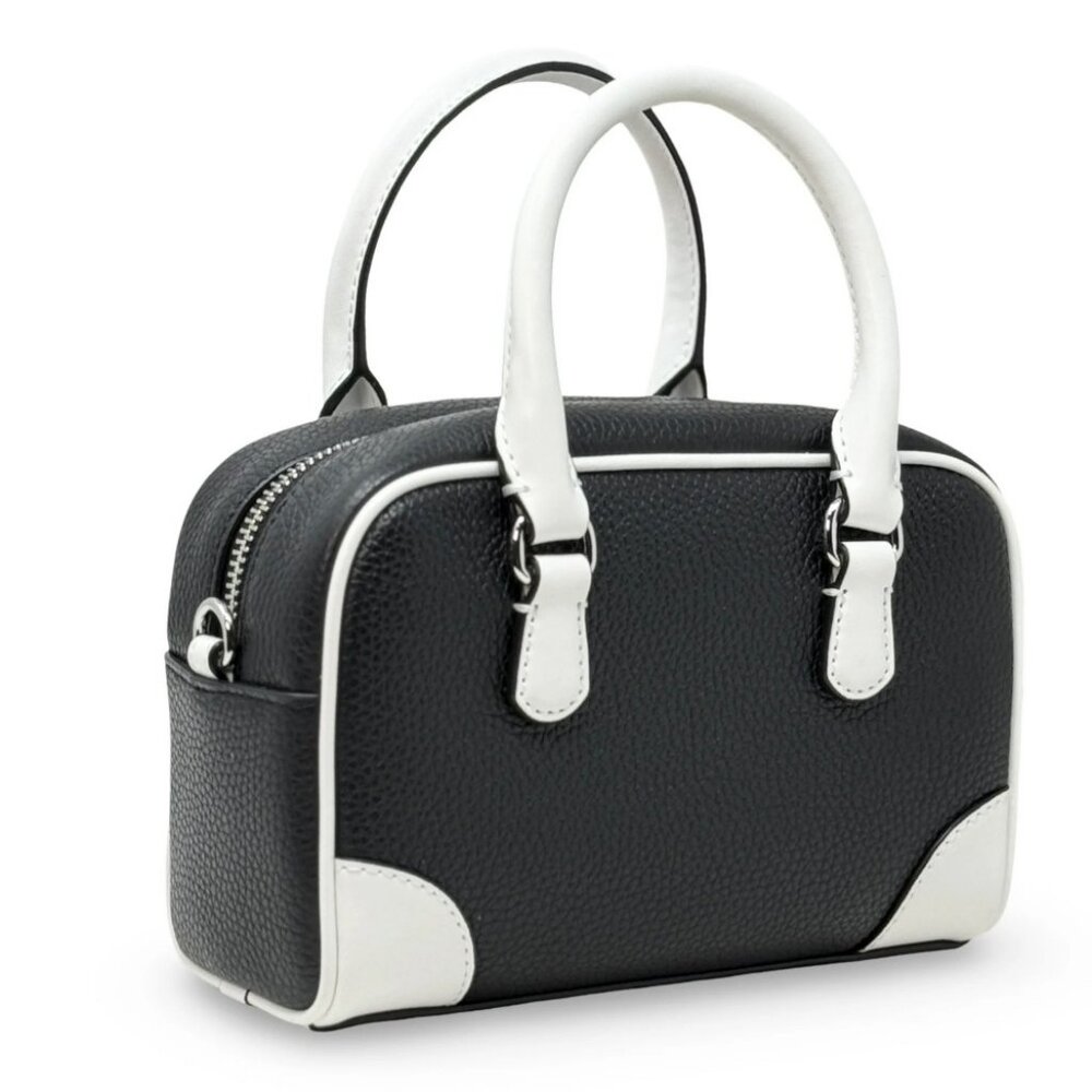 Michael Kors Thompson XS Two Tone Pebbled Leather Bag Black White NWT - Picture 5 of 6